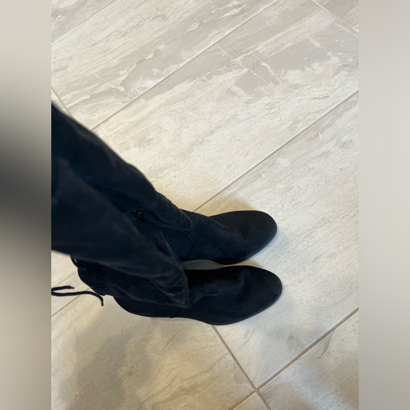 Black Size 9 Tall Lace Up Back Boots - Picture 2 of 5